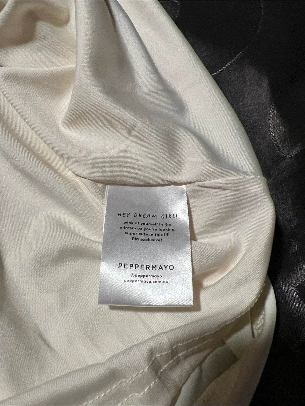 NWT Peppermayo Leighton Strapless Mini Dress Ivory Cream Drawstring Women’s XS/S - Picture 13 of 14